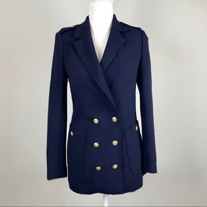 Zara Navy blue blazer double breasted gold buttons